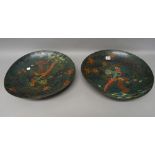 A pair of Japanese cloisonné dishes, Meiji period,