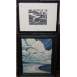 British School (20th century), Sky and seascape, oil on canvas, 43cm x 34cm.