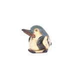 A Japanese pottery Ninsei-style incense box,late 19th/ 20th century, in the form of a kingfisher, 5.