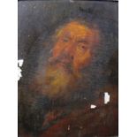 Dutch School (18th century), Head study of an old man, oil on panel, 43cm x 33cm.