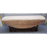 A 17th century style oak double gateleg wake table,