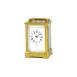 A small French brass cased carriage clock by Le Roy & Fils, Paris, late 19th century,