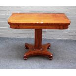 A William IV satinwood card table,