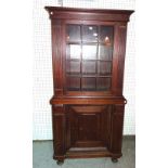 A 19th century continental oak display cabinet cupboard, 95cm wide x 190cm high.