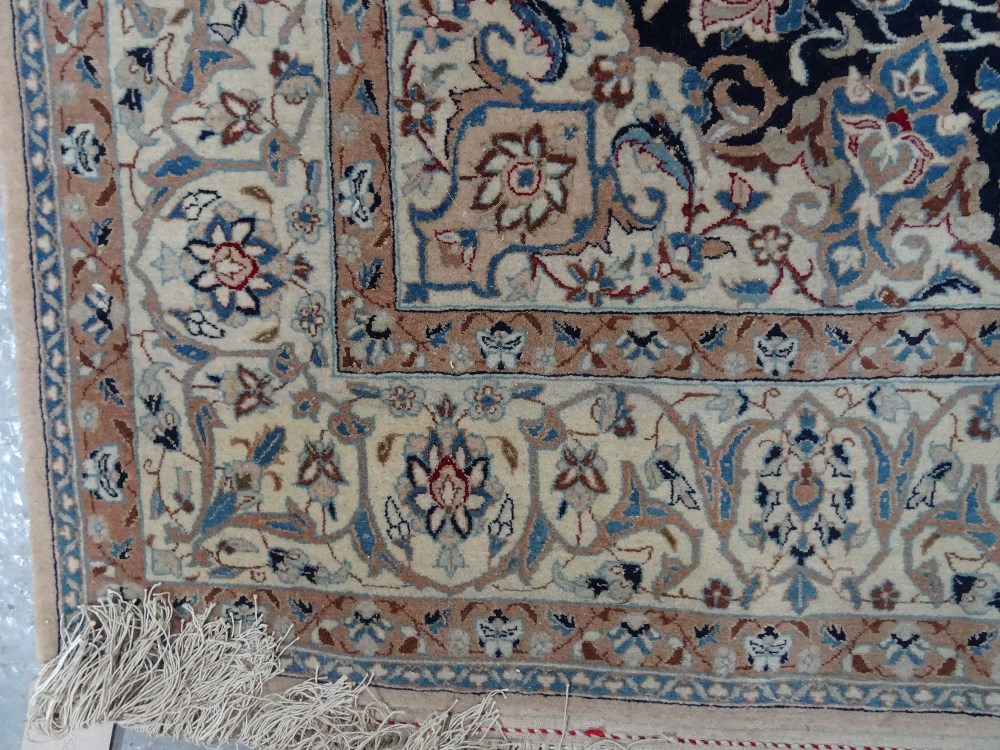 A Nain part silk rug, Persian, - Image 7 of 7