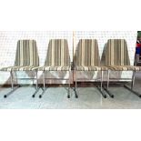 Pieff Worcestershire, England; a set of four chrome framed mid-20th century chairs,