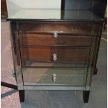 A 20th century mirrored glass veneered dressing table,