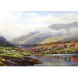 Frank Egginton (1908-1990), Mists over moorland, watercolour, signed, 37cm x 52.5cm.