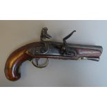 A Flintlock travelling pistol by P.