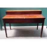 A George III inlaid mahogany stage back serving table,