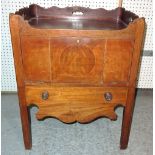 A George III mahogany nightstand with galleried top, 60cm wide x 79cm high, (a.