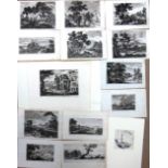A small group of Old Master engravings, landscape subjects, all unframed, (qty).