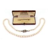 A strand of Isle of Wight cultured pearls, approx 48cm in length,