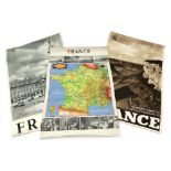 Three vintage French travel posters, one published by S.N.C.F.