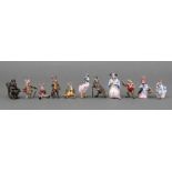 Ten cold painted bronze Beatrix Potter figures, including: 'Tabitha Twitchet', 'Jemima Puddleduck',