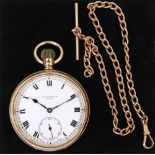 J W Benson, London; a 9ct gold cased open face pocket watch, hallmarked for 1931,