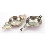 An Edwardian silver tea strainer, Thomas