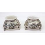 A pair of Victorian silver salt cellar f