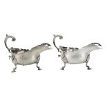 A large pair of George II style silver h