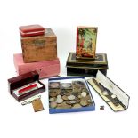 A large collection of world coinage, box