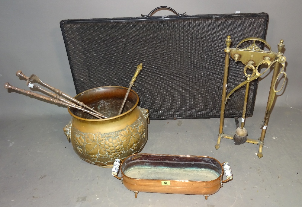 Metalware, including; a quantity of fire tools, - Image 2 of 2