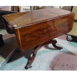 A 19th century mahogany drop flap side table, 102cm wide.