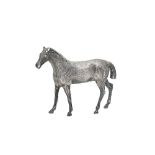 A silver model of a standing horse, London 1974, height 7.8cm, gross weight 108 gms.