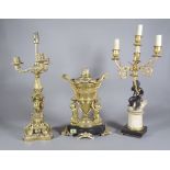 A four light bronze and ormolu candelabra,