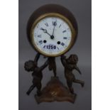 A French bronze mantel clock, late 19th century,