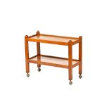 Robert 'Mouseman' Thompson; an oak rectangular two tier serving trolley,