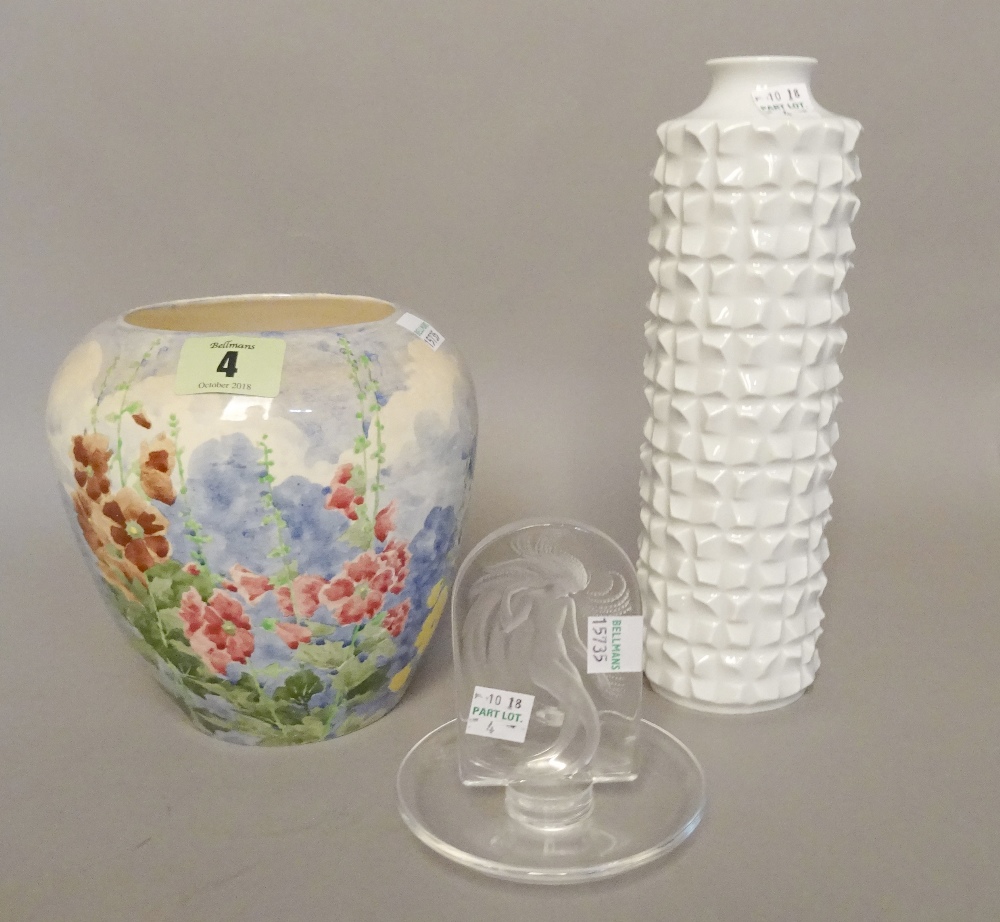 A 20th century whited glazed Meissen porcelain vase,