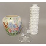 A 20th century whited glazed Meissen porcelain vase,
