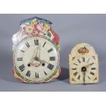 A Friesland painted dial wall clock and another smaller.