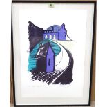 Claudia Rivers-Bland (20th century), Road to the city, colour screenprint, signed, inscribed,