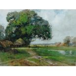 Philip Eustace Stretton (1863-1930), Farm landscape, watercolour, signed, 45cm x 63cm.