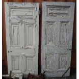 A pair of 20th century panelled doors, 86cm wide x 206cm high.