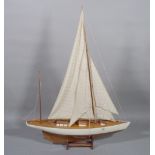 A 20th century pond yacht, 94cm wide x 112cm high.