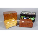 Two small wooden music case boxes,
