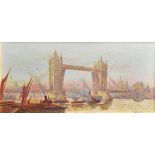 Frederick Edward Joseph Goff (1855-1931), 'London Bridge'; 'Tower Bridge', a pair, watercolour,