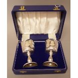 A pair of silver goblets, commemorating The Churchill Centenary, 1874-1974, Birmingham 1973,