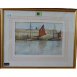 Attributed to William Lee Hankey (1869-1952), Harbour scene, watercolour,