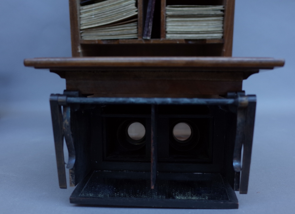 A walnut and mahogany cased table top stereoscopic viewer 'Achromatic' by Smith & Beck, - Image 3 of 6