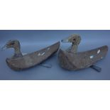 A pair of polychrome painted soft wood decoy ducks, early 20th century,