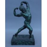 A patinated bronze figure titled 'Wayne Sleep' signed to the rear, J.Heartfield 10/10, 30.5cm high.