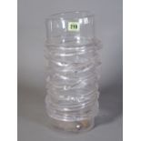 A 'Broste' Copenhagen art glass vase with banded decoration, 40cm high.