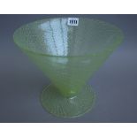 A Continental green glass footed bowl of conical form early 20th century,