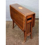 An Edwardian mahogany satinwood crossbanded boxwood and ebony strung Sutherland table,