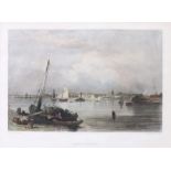 A collection of 10 prints and engravings to include: Southampton, Calshot Castle,