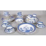 A 'Booths' blue and white 'Real Old Willow Pattern' part dinner and tea service.