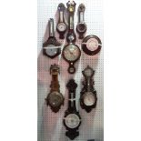 A large quantity of 19th and 20th century barometers, including mahogany, oak and sundry, a.f (qty).